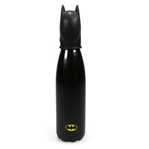 Batman Water Bottle 3D Mask Lid Stainless Steel Black Yellow