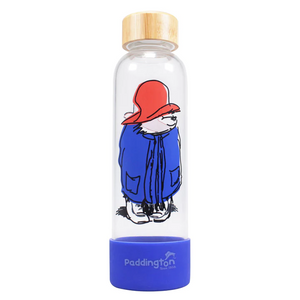 Glass Water Bottle Paddington Bear Bamboo Lid