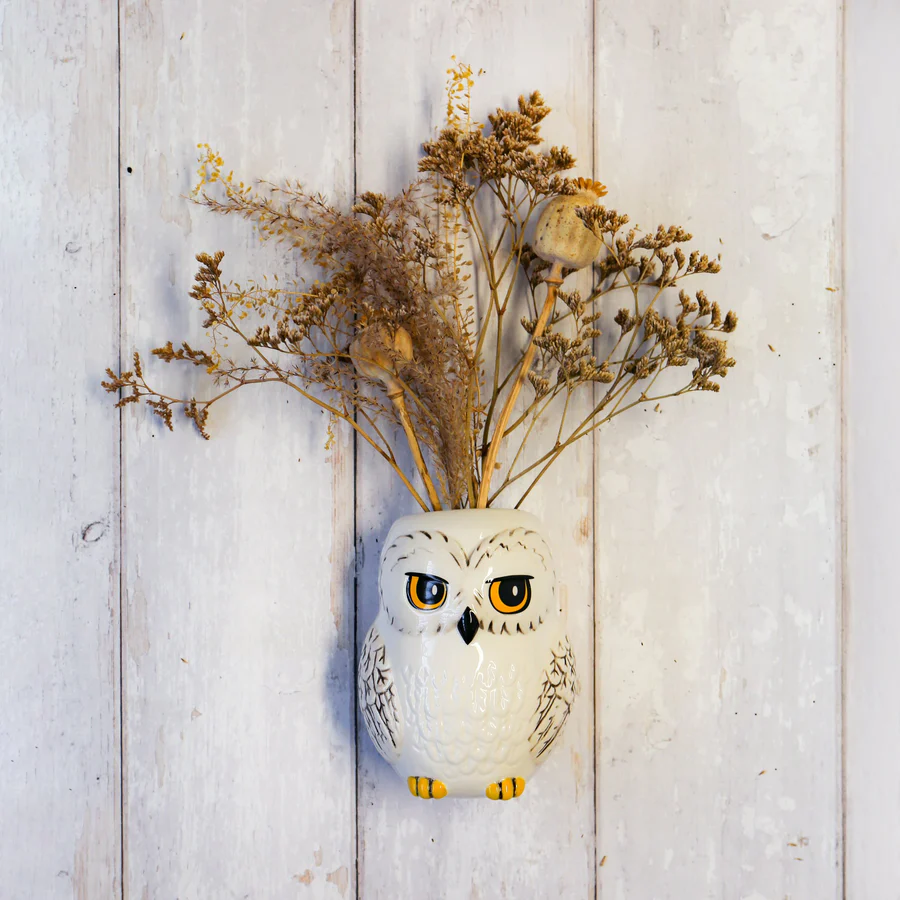 Hedwig Owl Wall Vase Hand Painted Harry Potter White