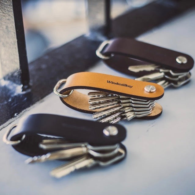 Key organiser 'Windmillkey' in tan genuine leather