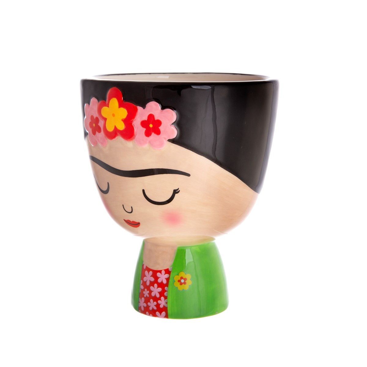 Planter plant pot in the shape of Frida Kahlo