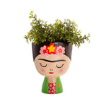 Planter plant pot in the shape of Frida Kahlo