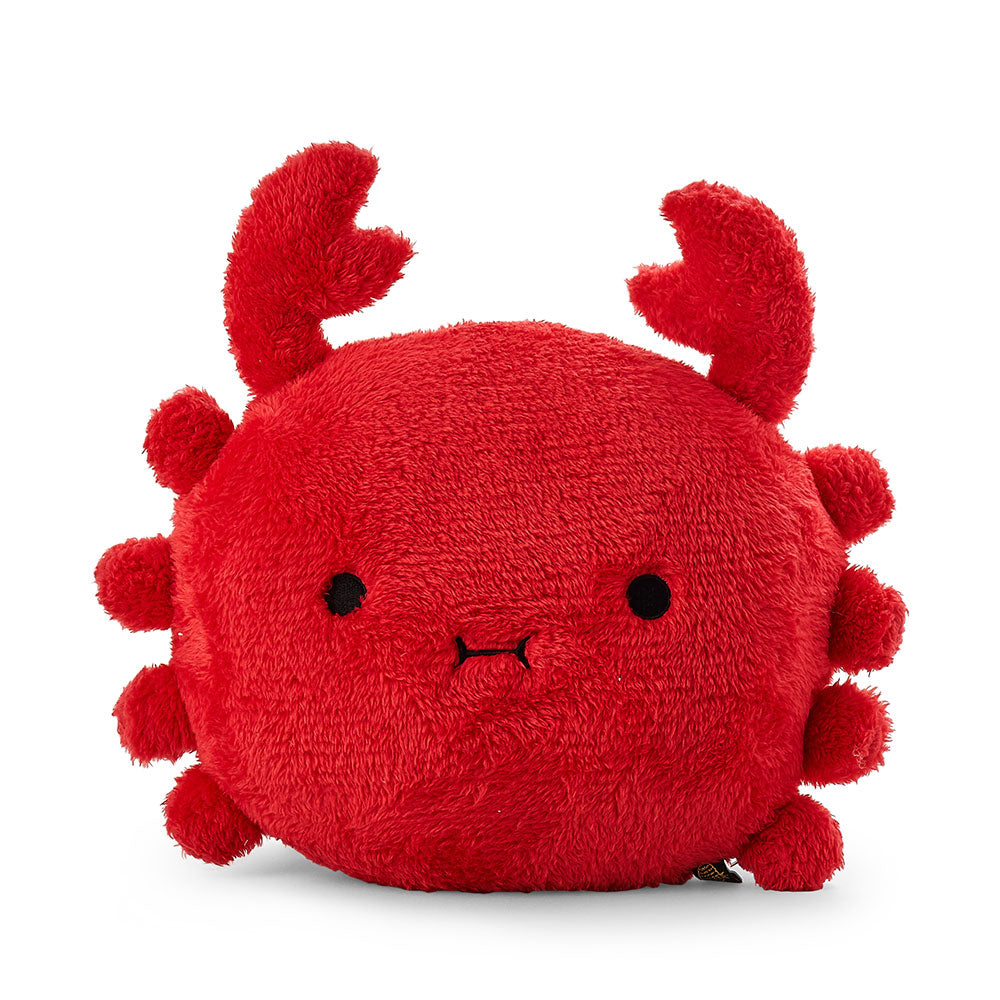 Crab cushion plush soft toy with 'Ricesurimi' in red