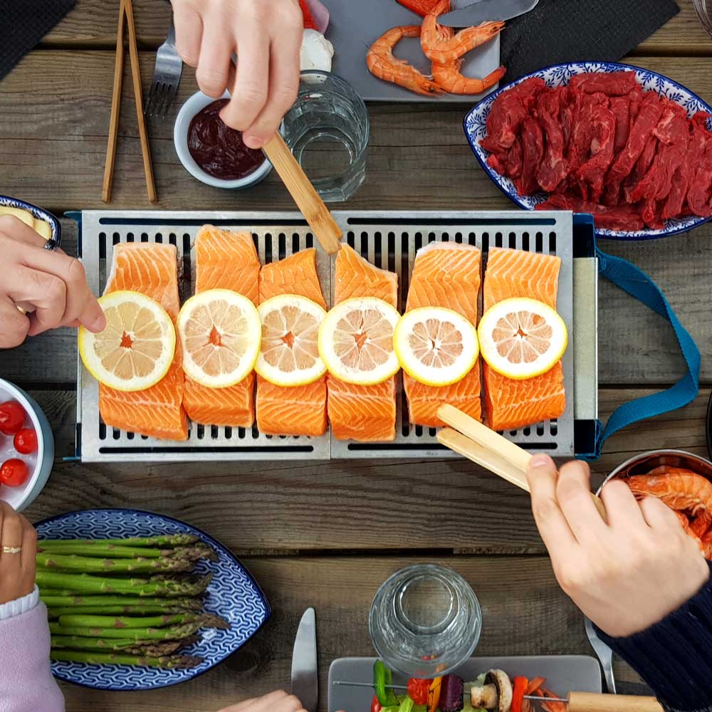 Portable BBQ Party Yaki Table Top Korean Style Barbecue in Red