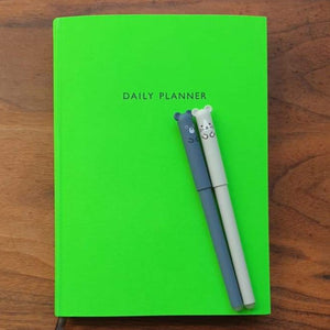 Daily Planner Neon Green Linen