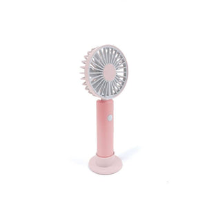 Electric Fan Standing Mini Desk Pink White Rechargeable