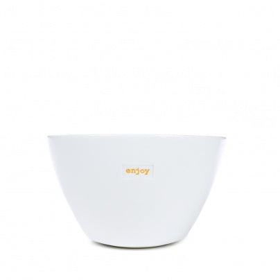 Bowl Medium 'Enjoy' Porcelain Keith Brymer Jones White