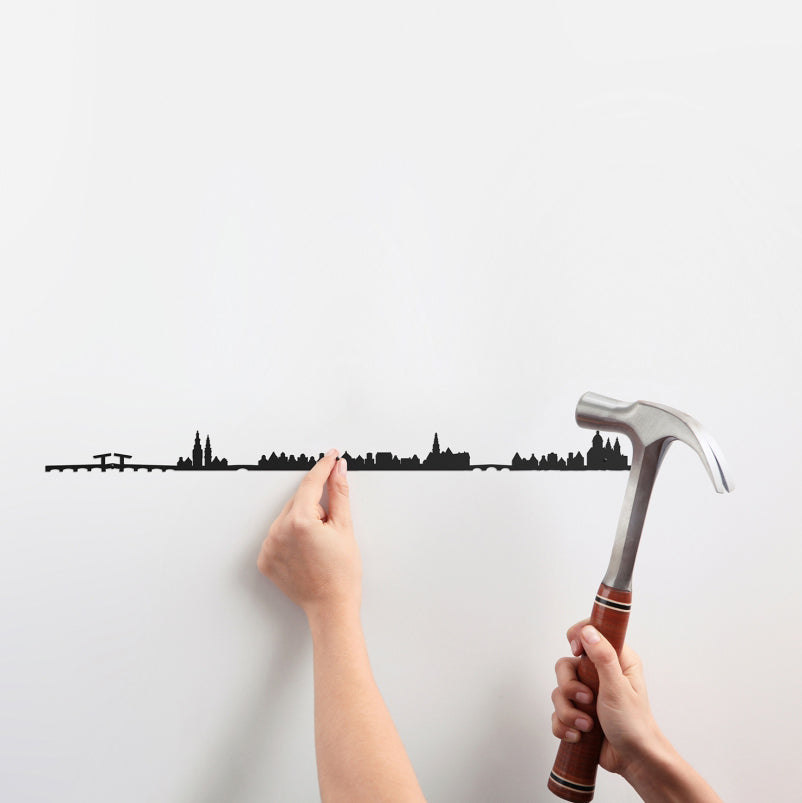 The Line Wall Art Decoration Amsterdam Skyline in Black