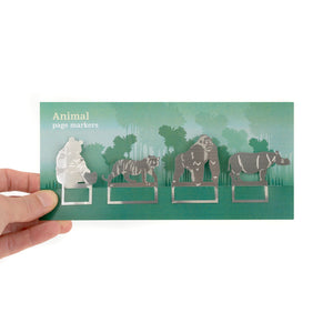 
            
                Load image into Gallery viewer, Bookmarks Jungle Animals Silver Green
            
        
