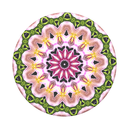 Mobile accessory expanding hand-grip and stand Popsocket in multicolour orchid flower mandala