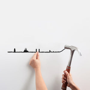 The Line Wall Art Decoration Barcelona Skyline in Black