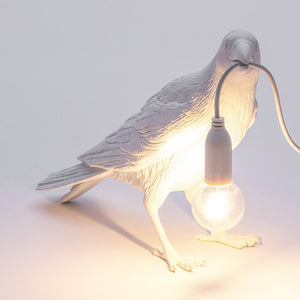 Seletti bird waiting table lamp light in white