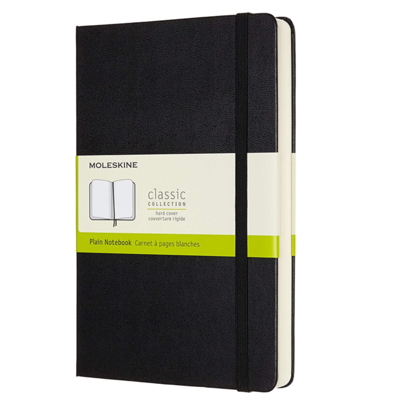 Notebook Large Black Hardback Blank-Paper Moleskine