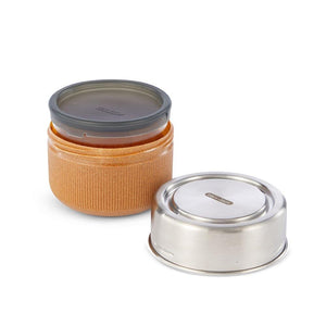 Lunch Bowl Glass Large With Leak Proof Case Set In Almond Orange 600ml