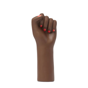 Vase Girl Power Hand in Brown and Red