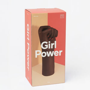 Vase Girl Power Hand in Brown and Red