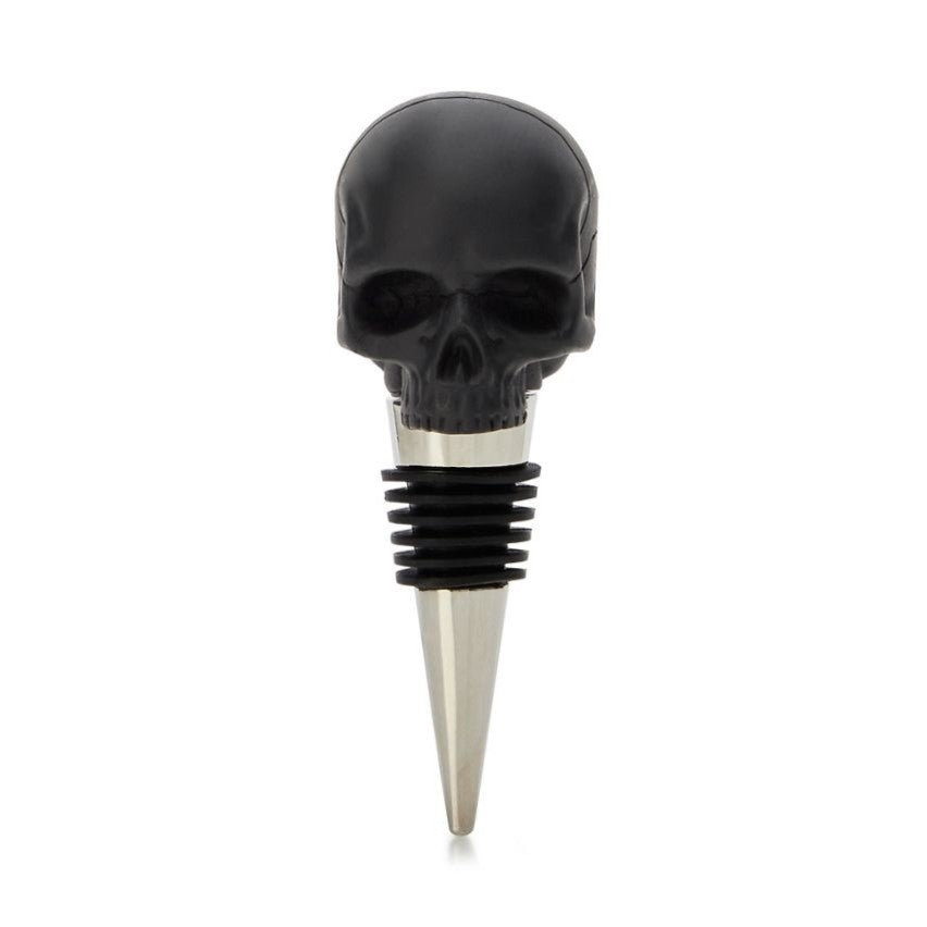 Bottle Stopper Skull 'Death by Wine' Iron and Glory Black