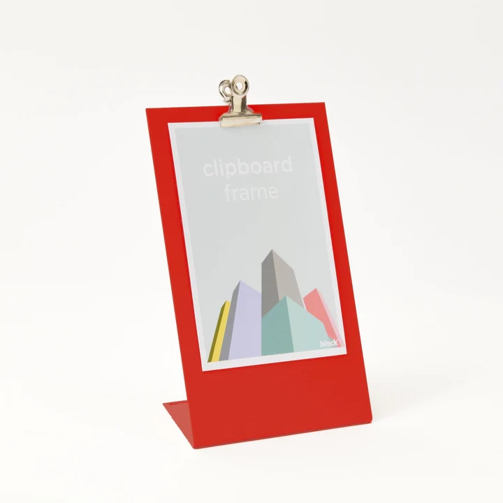 Clipboard Frame Medium Red Metal for Desk