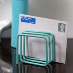 Letter rack in mint blue
