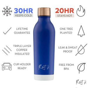 Insulted Water Bottle Root 7 Blueberry Split 500ml Stainless Steel
