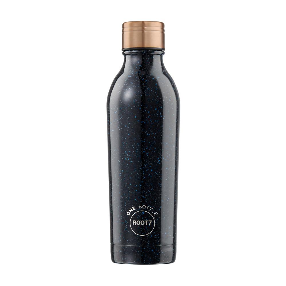 Water Bottle Insulated Double Walled Leak Proof 500ml in Black and Blue Speckled