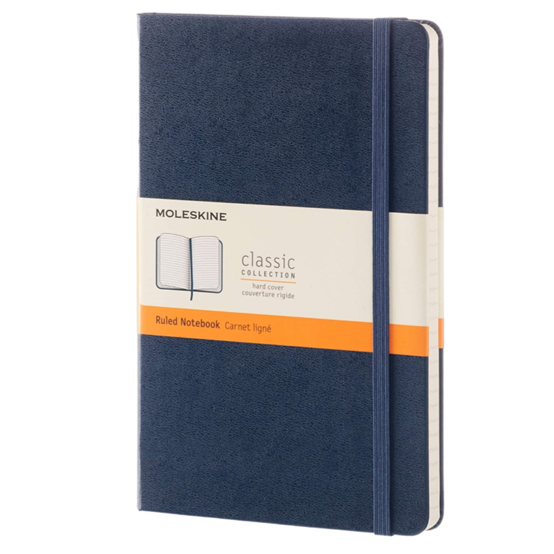 Moleskine Notebook Hardback Classic Ruled Navy Large