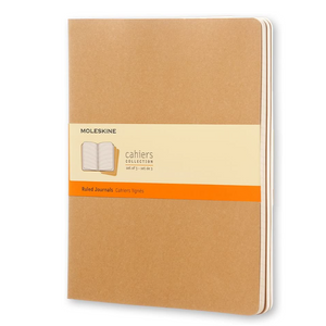 Notepads Set of 3 Extra Large Moleskine Brown Kraft Cover Ruled Pages