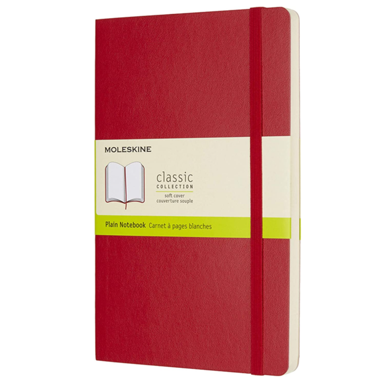 Notebook Large Red Softback Blank-Paper Moleskine