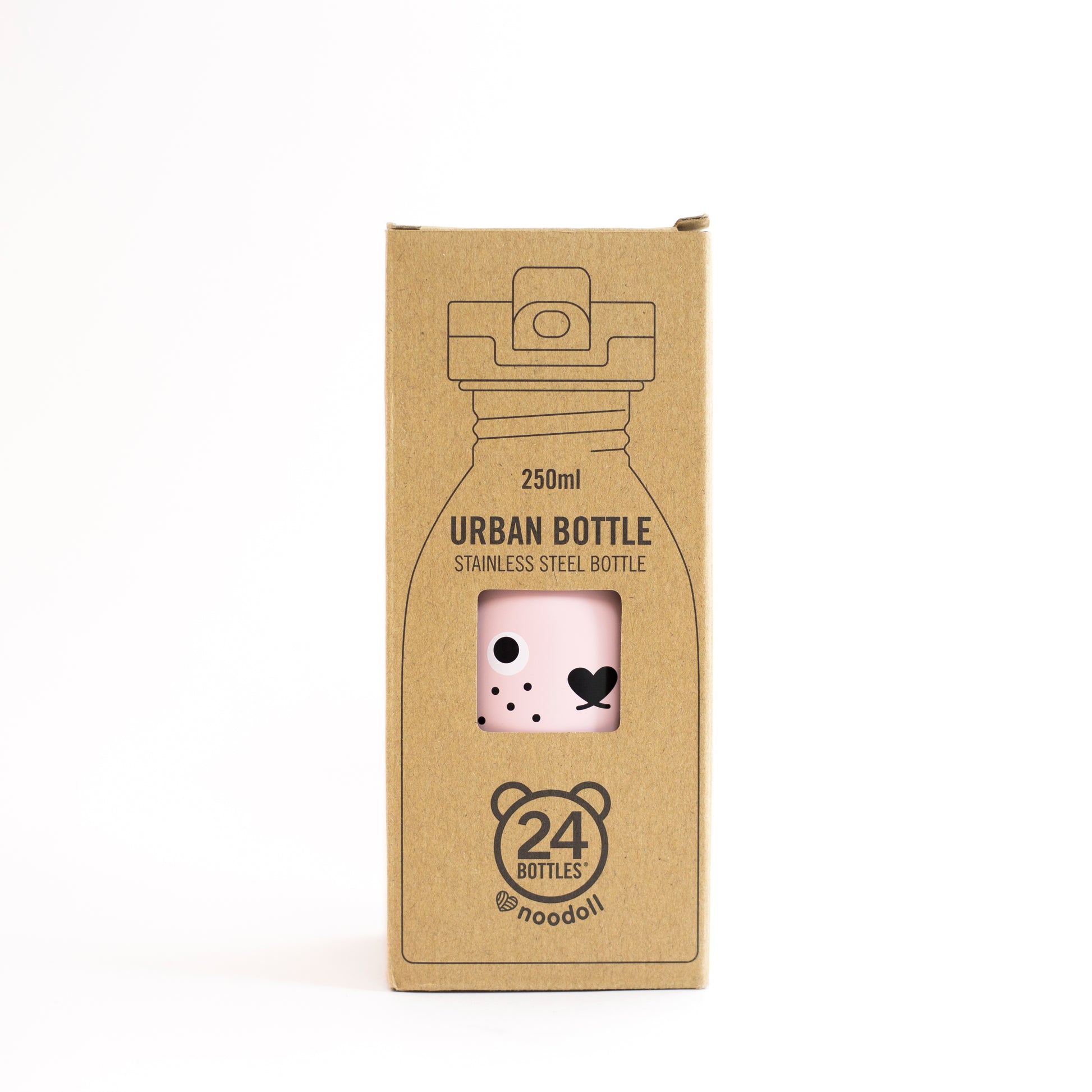 Small water bottle 9oz stainless steel in pink