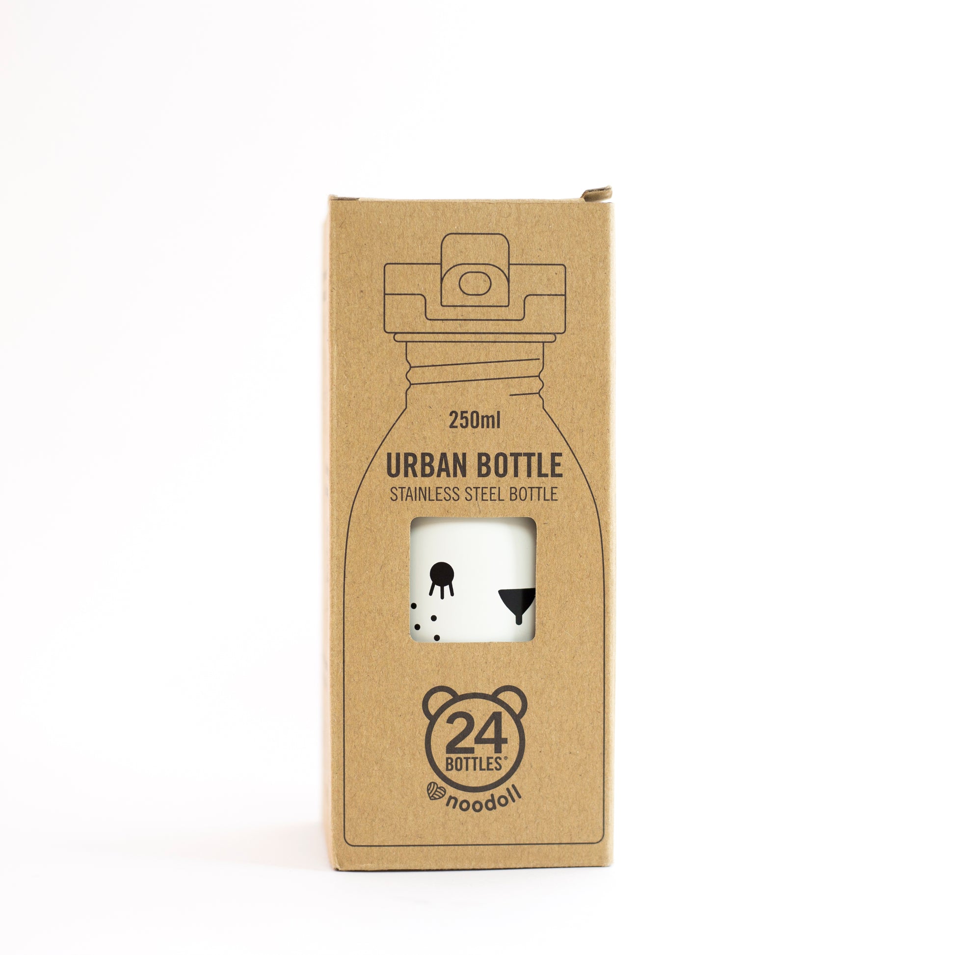 Small water bottle 9oz stainless steel in white