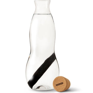Carafe Glass Water Filter with Natural Charcoal Filter & Cork Stopper