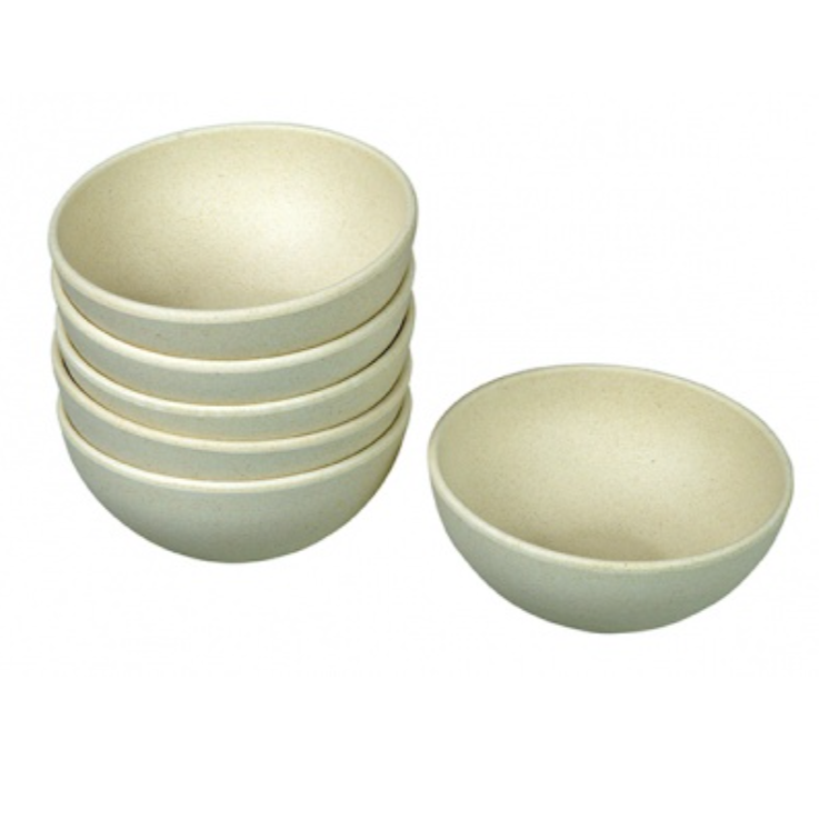 White Snack Bowls Natural Set of 6 Biodegradable