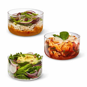 Lunch Bowl Glass With Leak Proof Case Set In Almond Orange 750ml