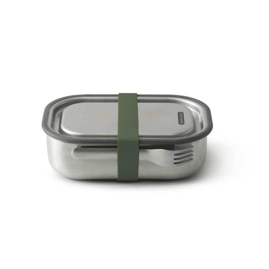Lunch Box Stainless Steel Food Container Set in Olive Green Large with Fork