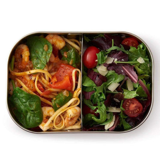 Lunch Box Stainless Steel Food Container Set in Ocean Blue Large with Fork