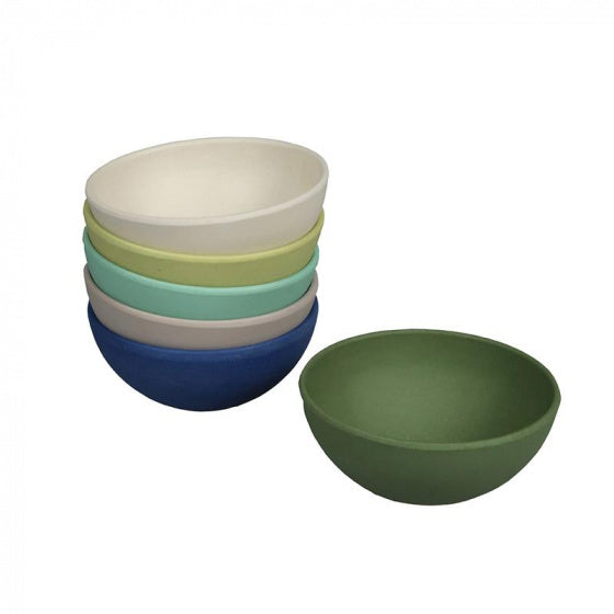 Bowls 6 Bamboo Bowl Set in Breeze Colours Blue White Grey and Green