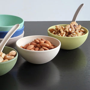 Bowls 6 Bamboo Bowl Set in Breeze Colours Blue White Grey and Green