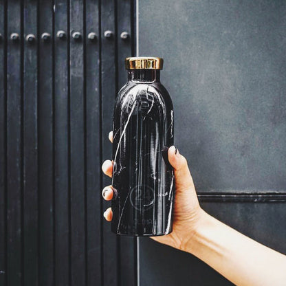Water Bottle Insulated 500ml Black Marble