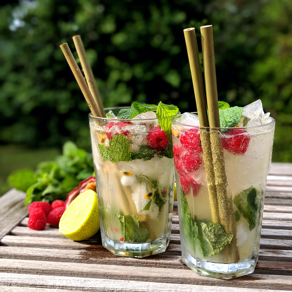 Straws Bamboo Sustainable Set of 6 with Brush