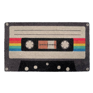 Doormat Cassette Tape Retro Black & White