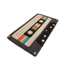 Doormat Cassette Tape Retro Black & White