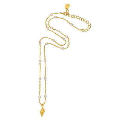 Necklace Shell & Bead in Gold