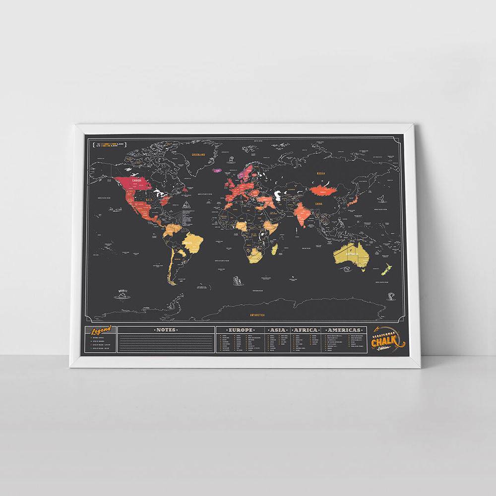 Chalk travel scratch map