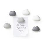 Cloud magnets set of 6 in monochrome