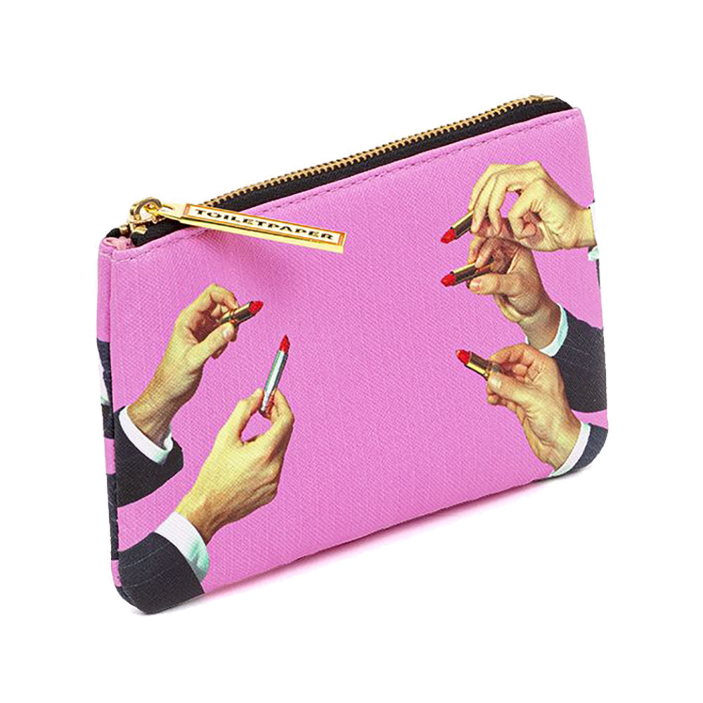 
            
                Load image into Gallery viewer, Coin Purse Pouch Seletti Lipstick Pattern Pink
            
        