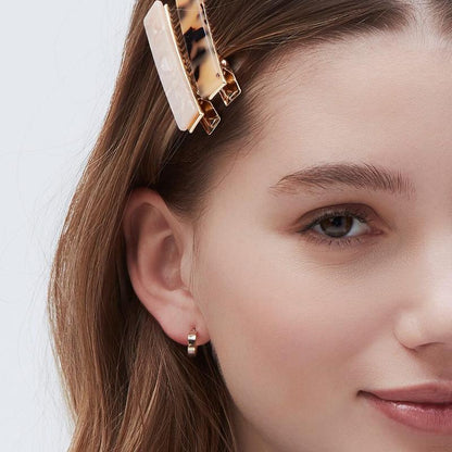 Earrings Mini Flat Edge Hoop Gold Plated