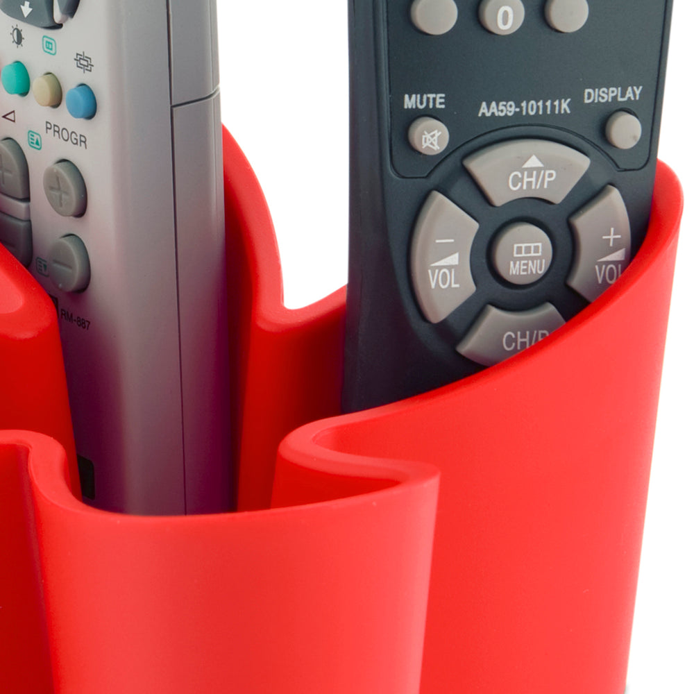 Cozy desk tidy & remote control holder - red