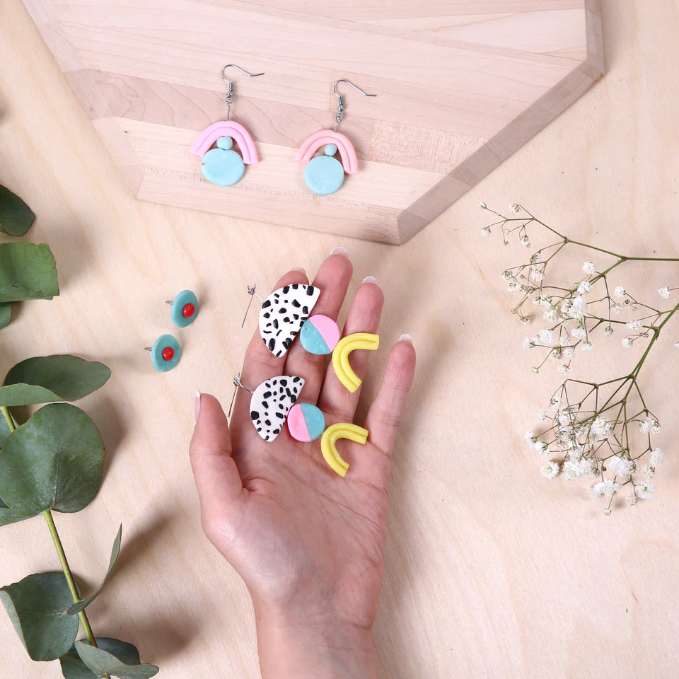 Jewellery Making Kit DIY Colourful Clay Earrings Necklace