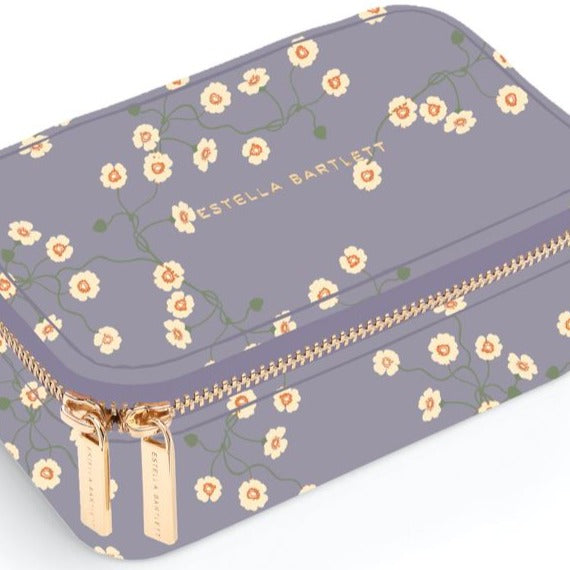 Mini Jewellery Box Blue Floral Wisteria Travel
