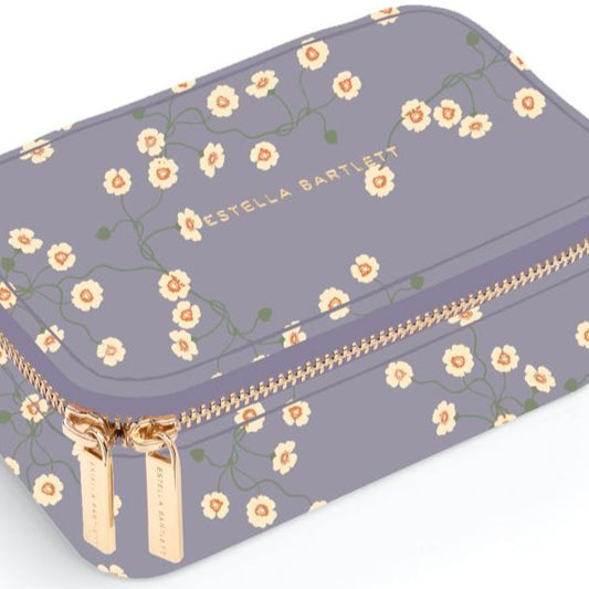 Mini Jewellery Box Blue Floral Wisteria Travel